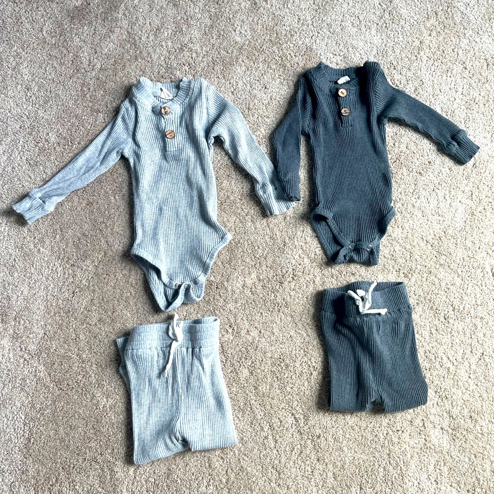 Baby Boy Onesie with matching bottoms, Size 3-6M, lot of 2